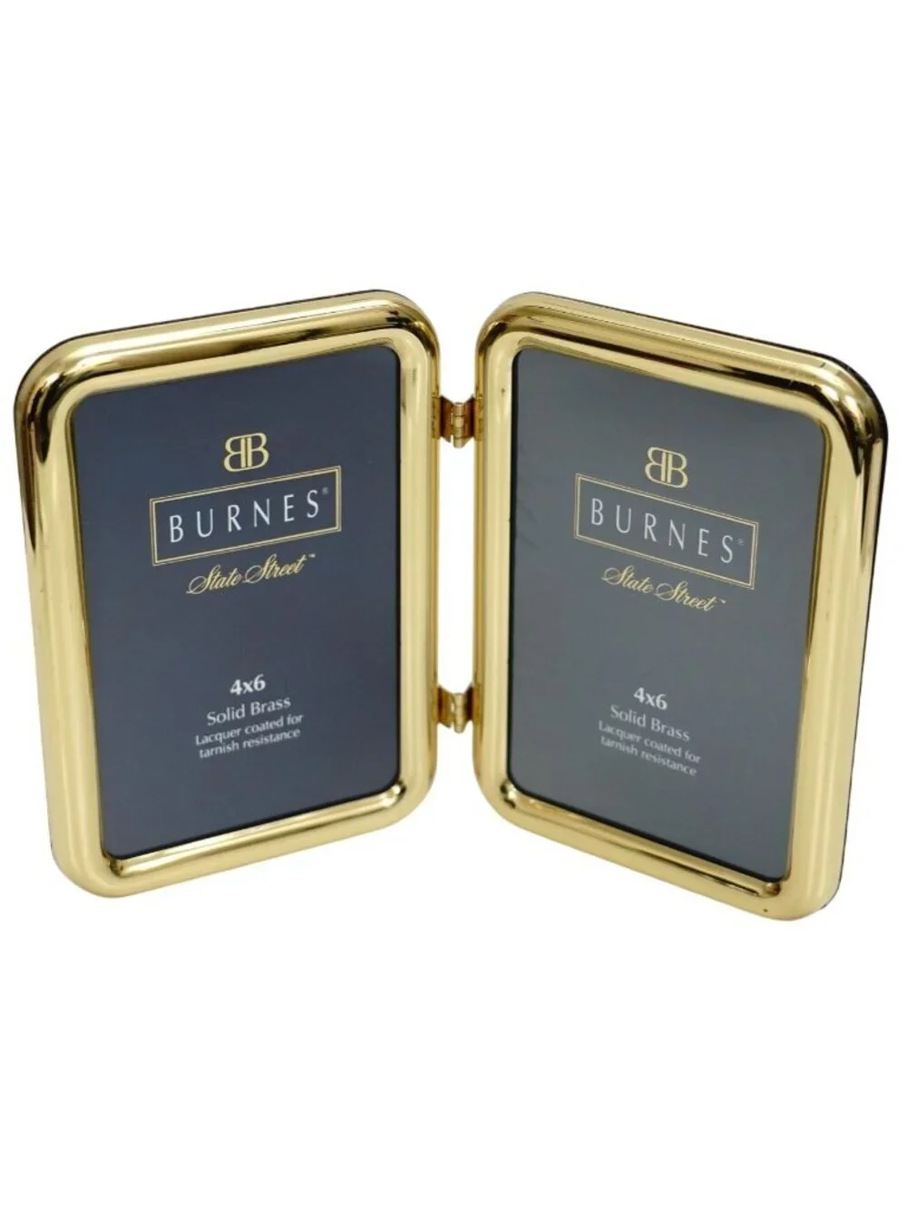 Burnes State Street Double 4x6 Frame Solid Brass Goldtone